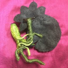 他の写真2: 熱帯スイレンの刺繍ブローチ